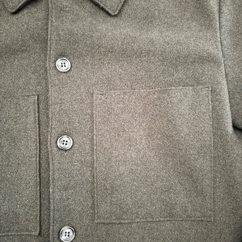 H&M Green Lightweight Shirt Jacket Classic Collar - Picture 3 of 5